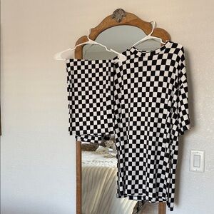 Dressed in LALA Black and White Checkered Set